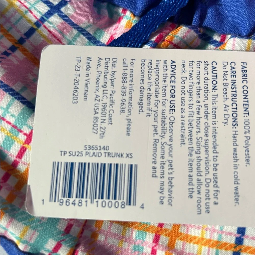 Plaid Dog Shorts Trunks XS